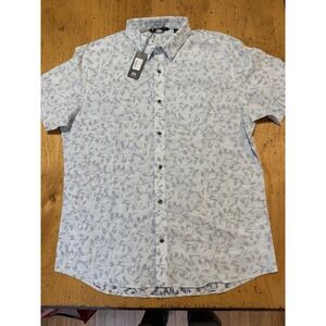 NWT‎ Travis Mathew King Air Short Sleeve Shirt Blue Floral All Over Men's Xl